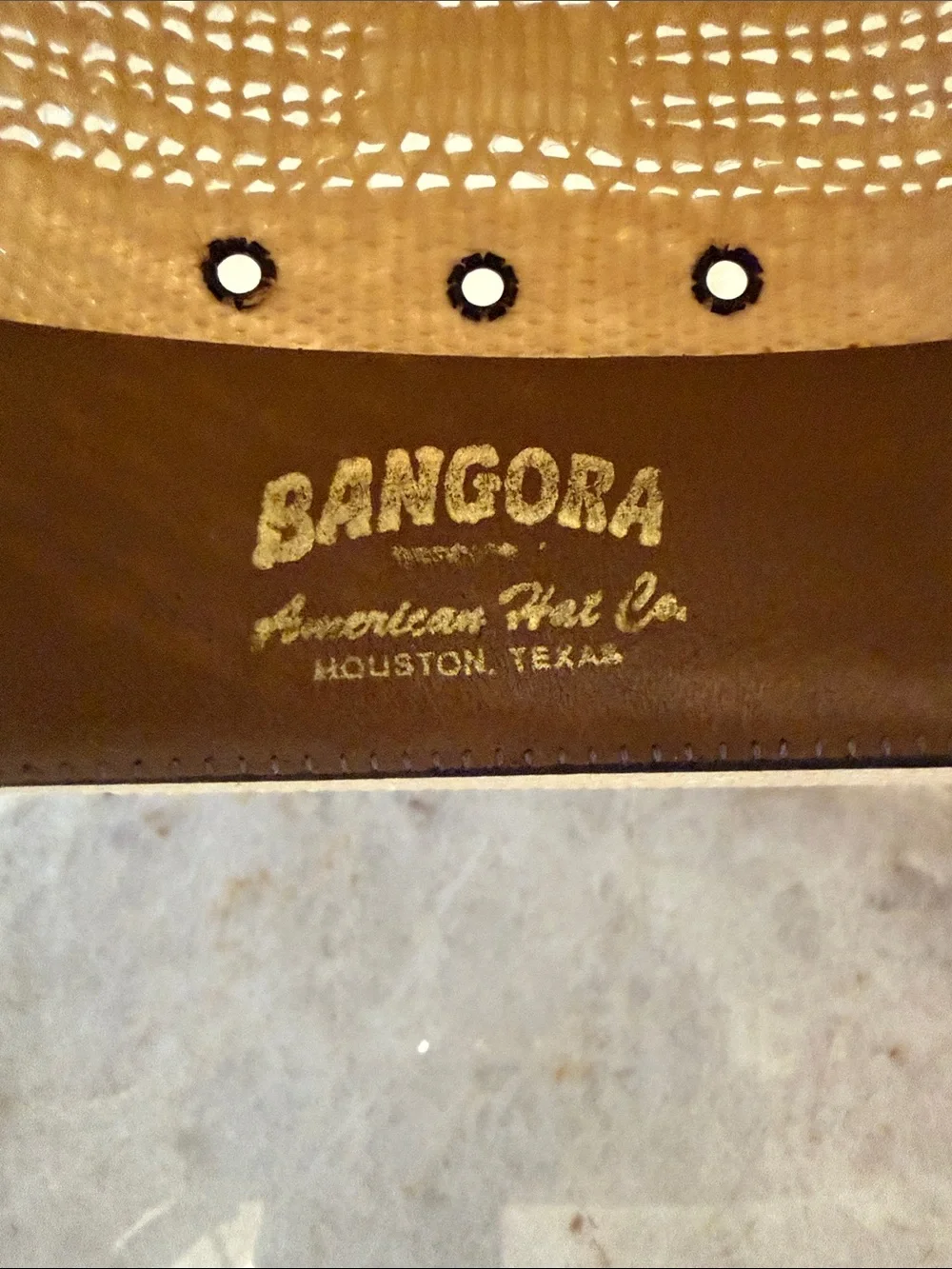 Cream Straw Cowboy Hat with Black strap Bangora